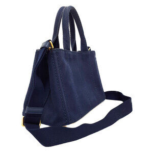 Prada Tote Canapa top handbag Blue 2way handles canvas